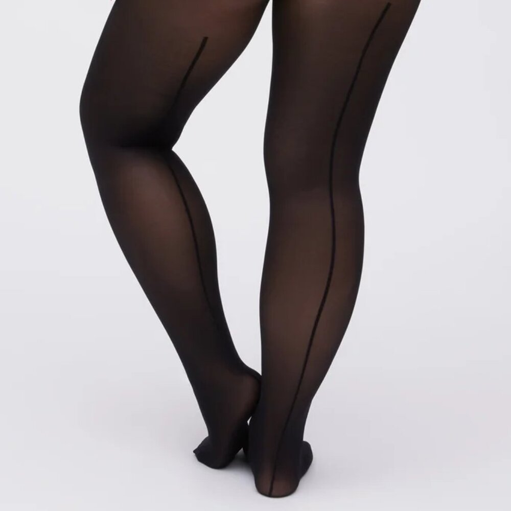 Sheertex Backseam Sheer Rip-Resistant Tights 3XL / XXXL Black
